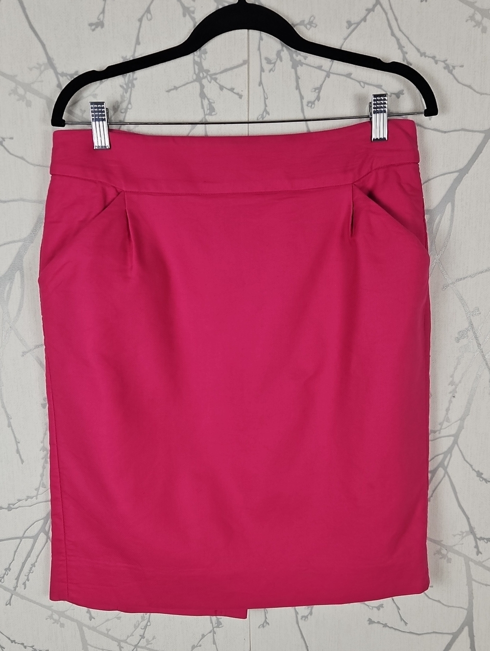 J. Crew Hot Pink Cotton Twill Pencil Skirt